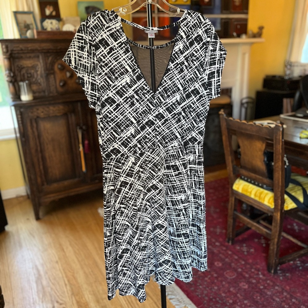 Xhilaration Black and White Patterned Mini Dress